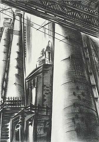 Beneath the Bridge - JOLAN GROSS-BETTELHEIM - lithograph