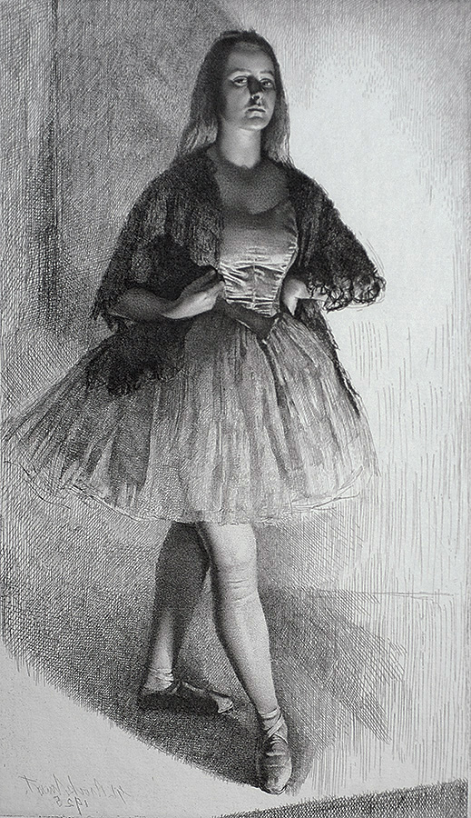 The Dancer (Anais) - GERALD BROCKHURST - etching 