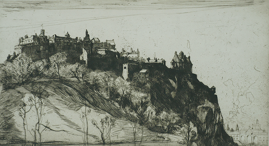 Edinburgh Castle - KATHARINE CAMERON - etching with drypoint