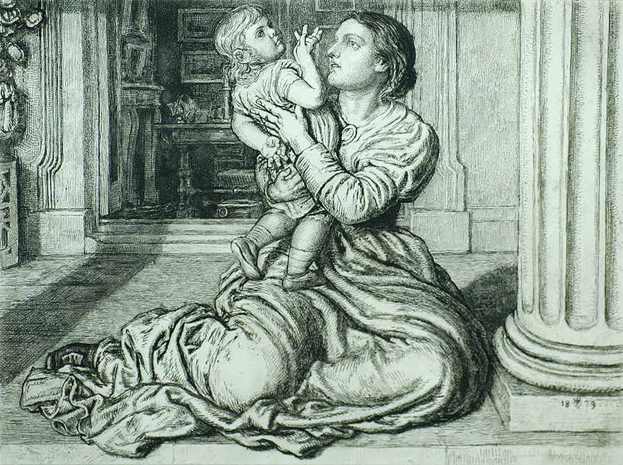The Father's Leave-Taking - WILLIAM HOLMAN HUNT - etching