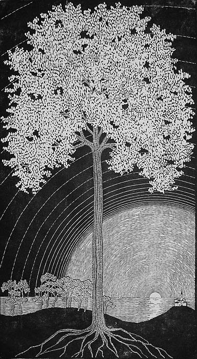 Blooming Tree (Bluhender Baum) - GERTRAUD B. REINBERGER - woodcut