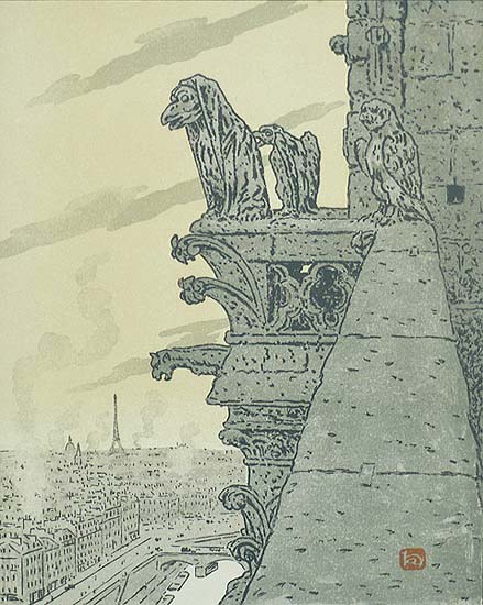 De Notre-Dame - HENRI RIVIERE - lithograph printed in colors