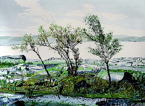 Scottish Landscape -   - woodcut printed in colors