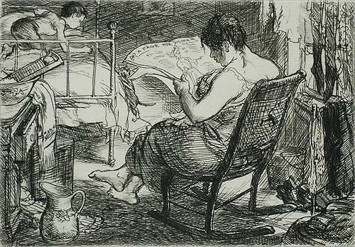 The Women's Page - JOHN SLOAN - etching