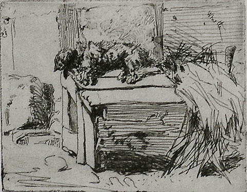 Dog on the Kennel - JAMES A. MCNEILL WHISTLER - etching