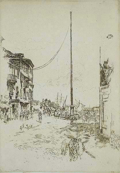The Little Mast - JAMES A. MCNEILL WHISTLER - etching and drypoint