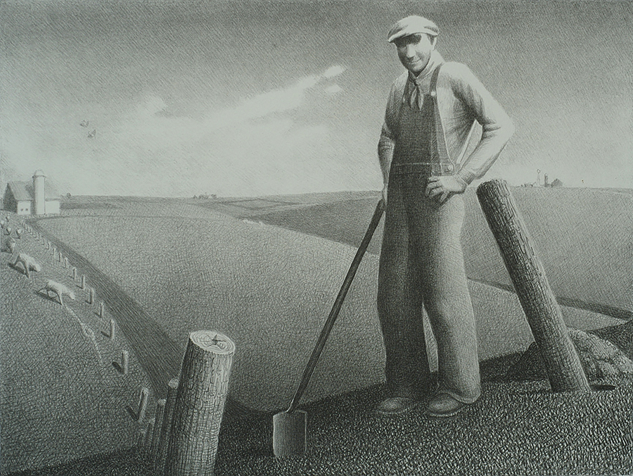 In the Spring - GRANT WOOD - lithograph