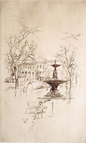 View of the State House, Boston - ALEXANDER A. BLUM - etching