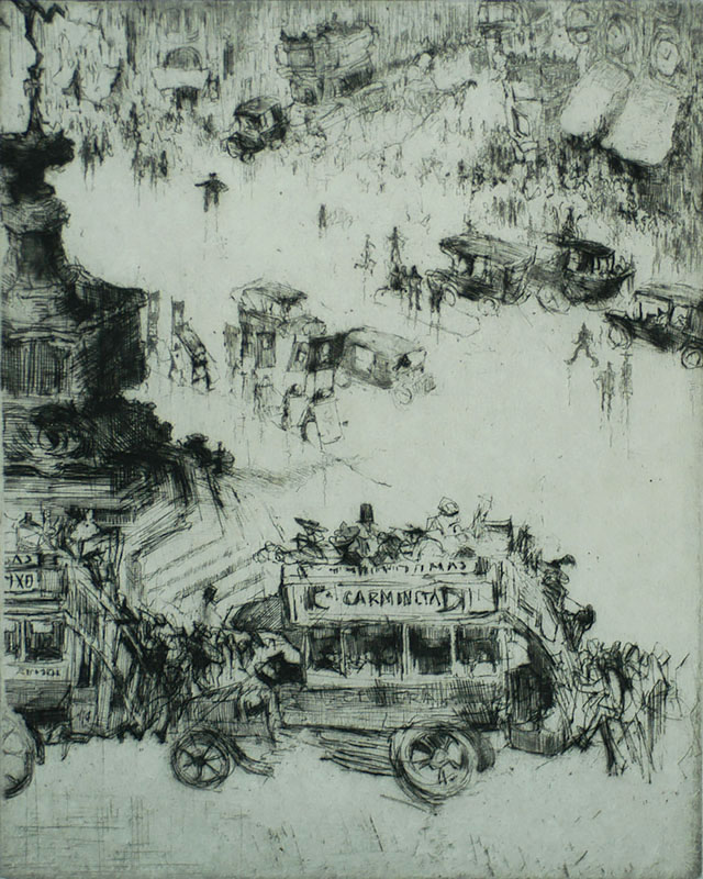 Piccadilly Circus, London - JULES DE BRUYCKER - etching