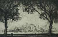 New York from Governor's Island -  PENNELL