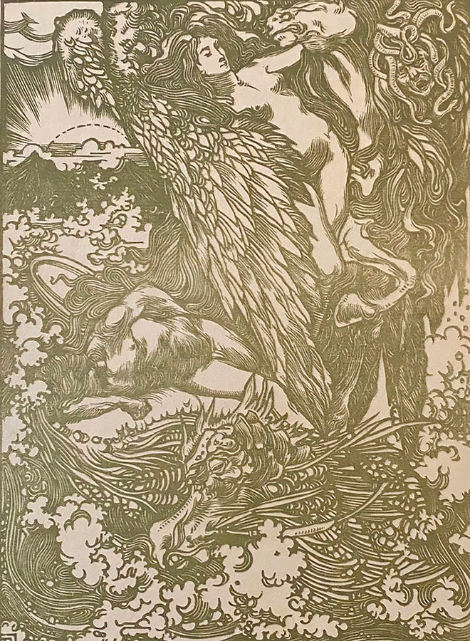 Perseus and Andromeda - JOHANNES AARTS - woodcut
