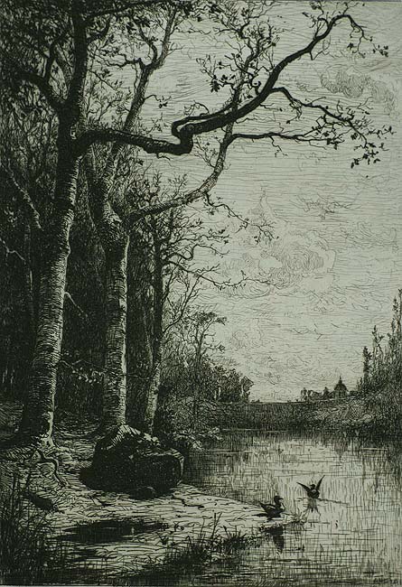 Marais de la Burbanche (Grande Planche); Marsh of the Burbanche (Large Plate) - ADOLPHE APPIAN - etching