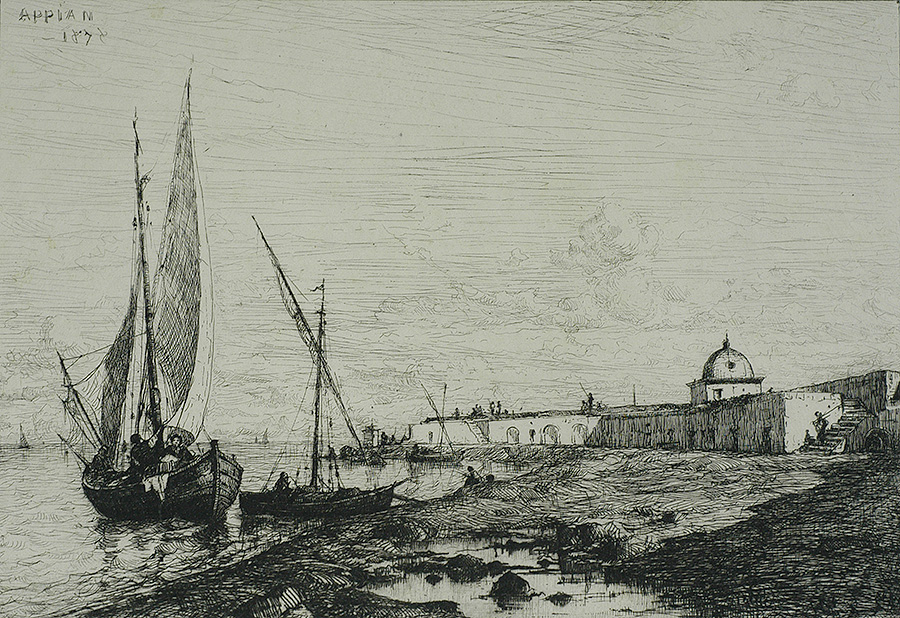 Port de San Remo - ADOLPHE APPIAN - etching