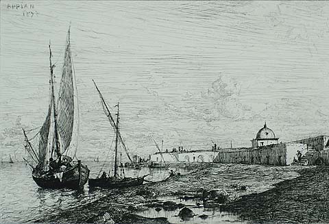 Port de San Remo - ADOLPHE APPIAN - etching