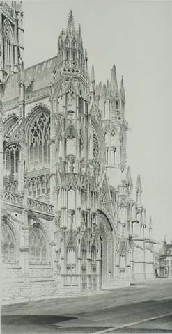 Memento Vivere (Notre Dame, Evreux) - JOHN TAYLOR ARMS - etching