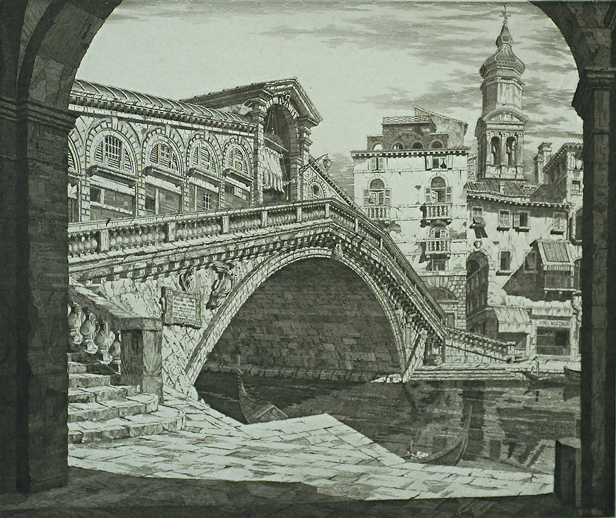 Shadows of Venice - JOHN TAYLOR ARMS - etching with aquatint