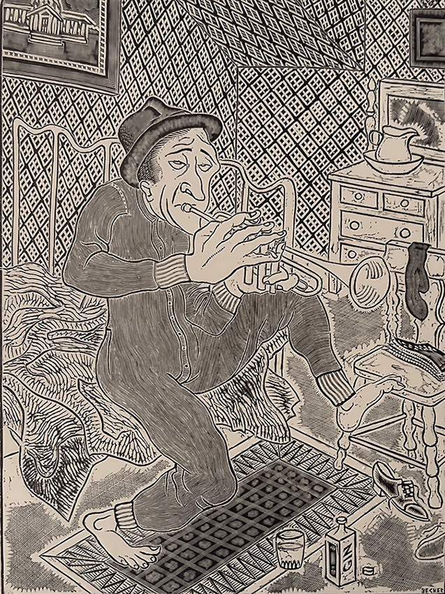Beal Street Blues - FRED G. BECKER - wood engraving