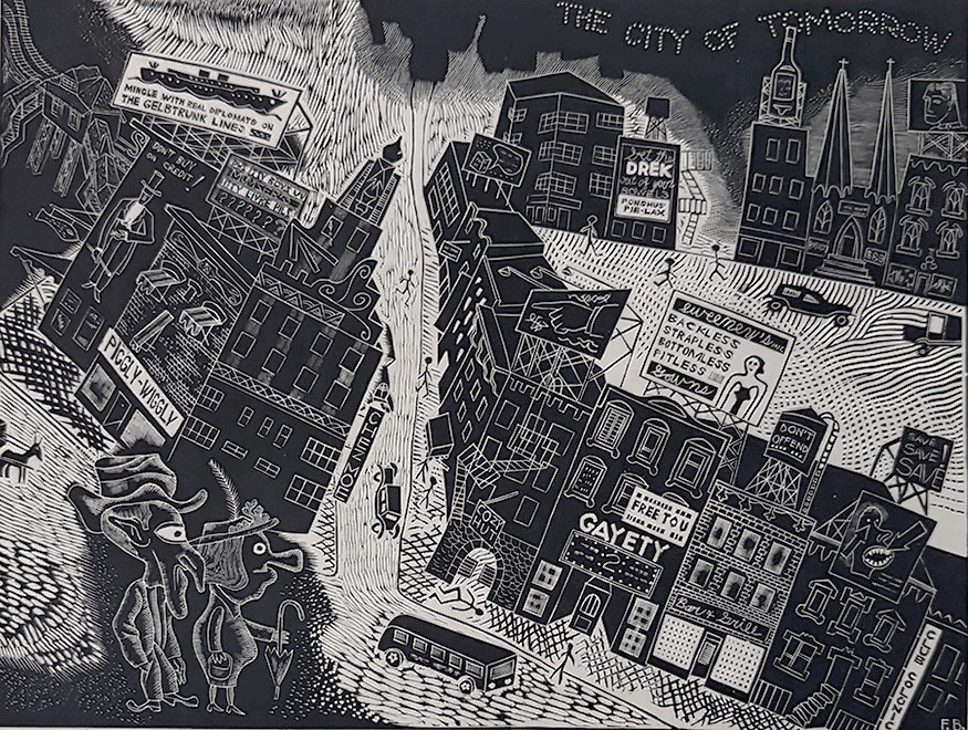 The City of Tomorrow - FRED G. BECKER - wood engraving
