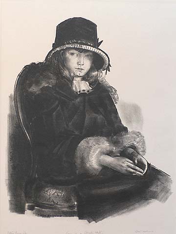 Anne in a Black Hat - GEORGE BELLOWS - lithograph