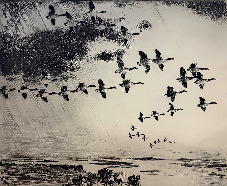 The Long Journey - FRANK BENSON - etching