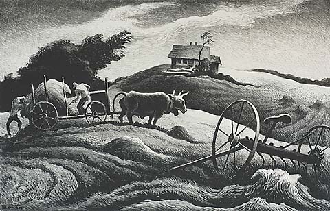 New England Farm - THOMAS HART BENTON - lithograph