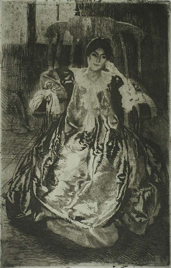 The Silk Dress (La Robe de Soie) - ALBERT BESNARD - etching, drypoint, aquatint and roulette