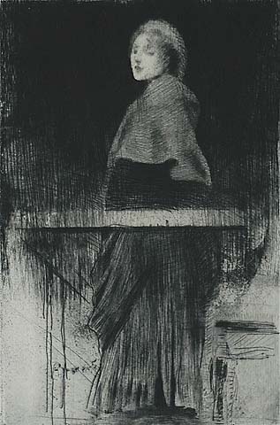 La Femme a la Pelerine - ALBERT BESNARD - etching, drypoint and traces of roulette work