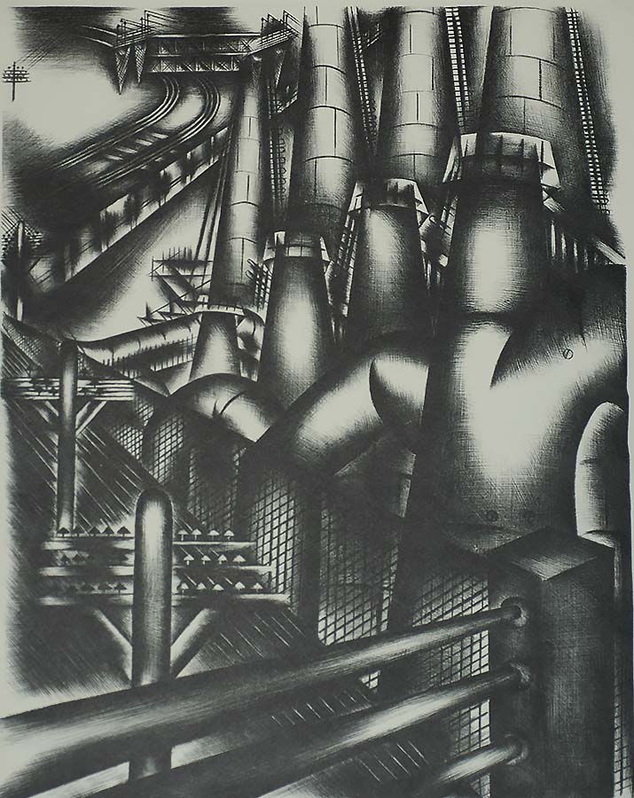 Smelting (Smelter) - JOLAN GROSS-BETTELHEIM - lithograph