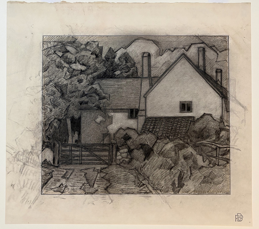 Hart's Farm, Clayhidon, Devon - ROBERT BEVAN - pencil and charcoal on paper