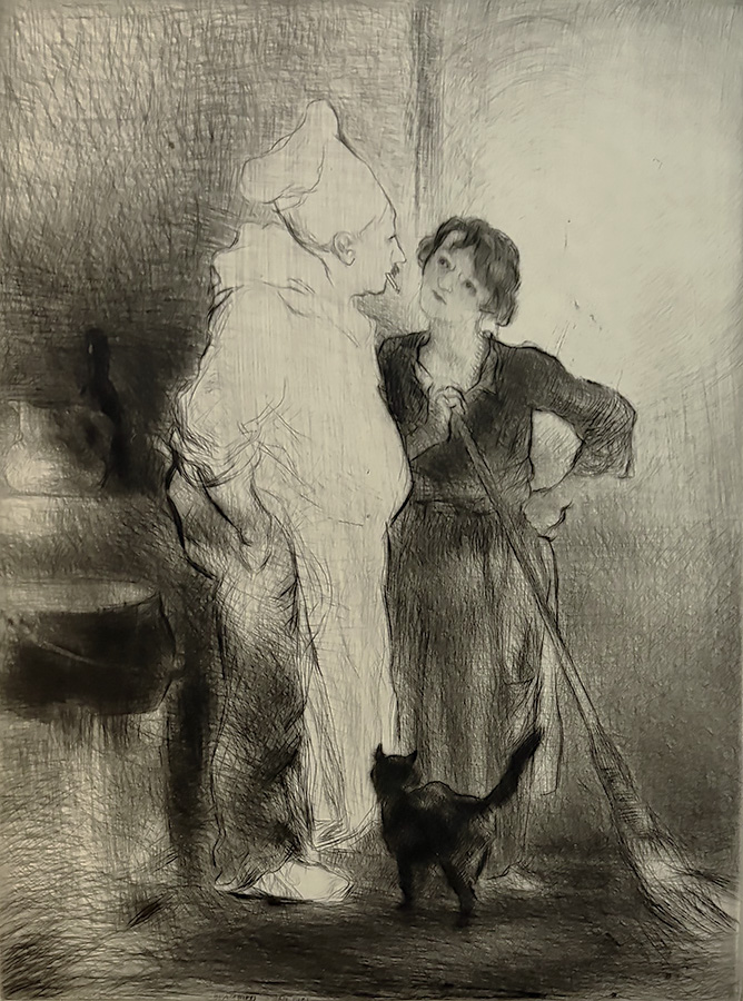 Below Stairs - EDMUND BLAMPIED - drypoint