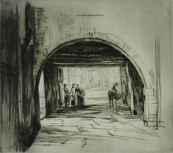 An Archway, Chioggia - MUIRHEAD BONE - drypoint