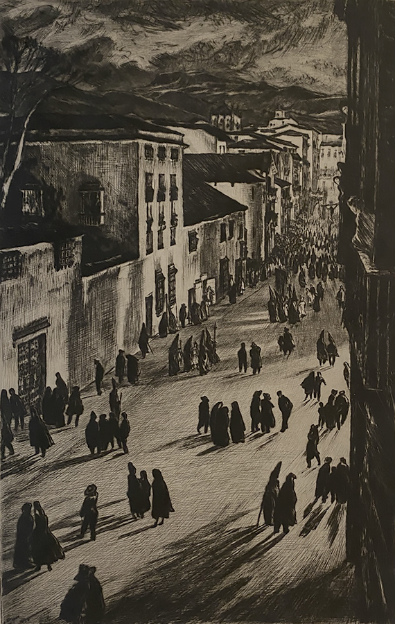 A Spanish Good Friday (Ronda) - MUIRHEAD BONE - drypoint