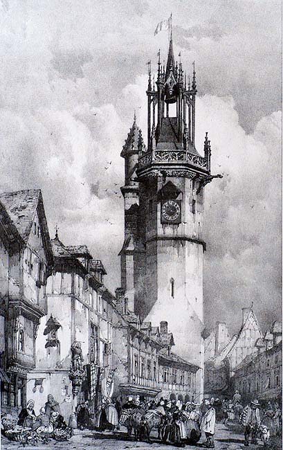 Tour du Gros Horloge, Evreux - RICHARD PARKES BONINGTON - lithograph
