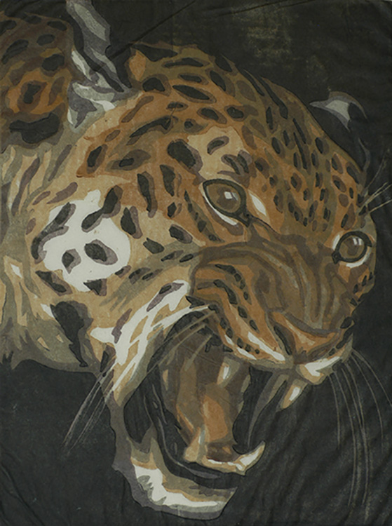 Leopard - NORBERTINE BRESSLERN-ROTH - woodcut (linocut?) printed in colors