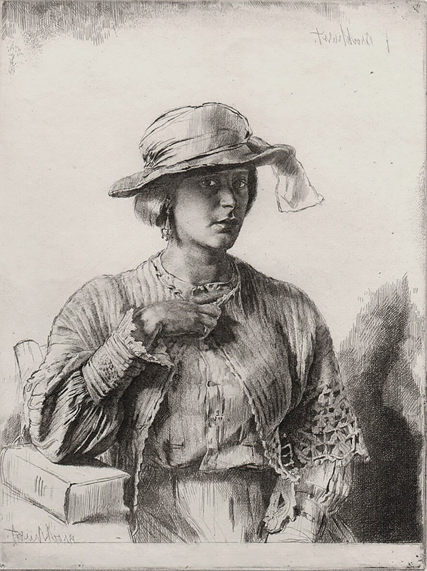 Le Casaquin de Laine (Anais) - GERALD BROCKHURST - etching