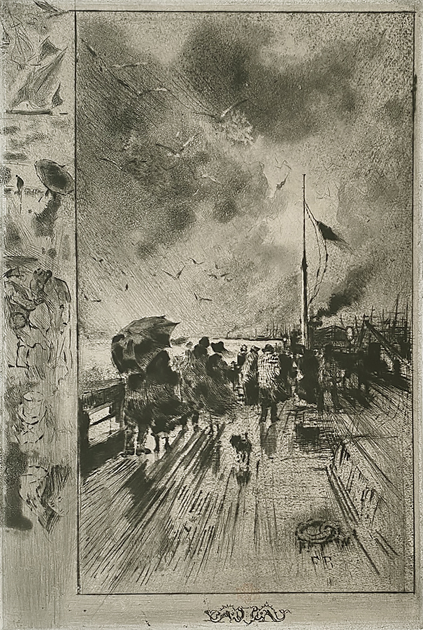 Une Jetée en Angleterre - FELIX BUHOT - etching, drypoint, aquatint and roulette