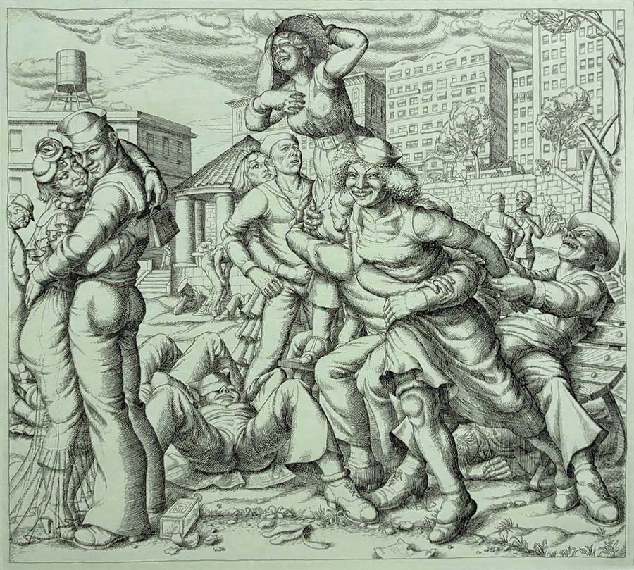 Shore Leave - PAUL CADMUS - etching