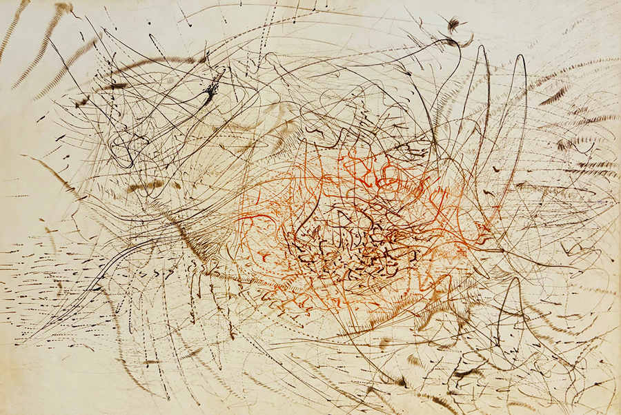 Arrival - BERNARD CHILDS - power tool drypoint and burin engraving
