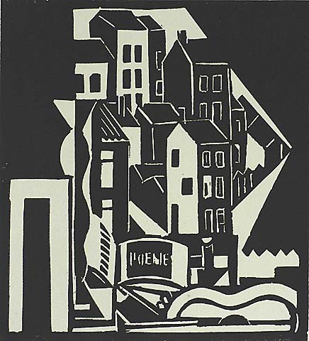 Modernist City View - CHARLES COUNHAYE - woodcut