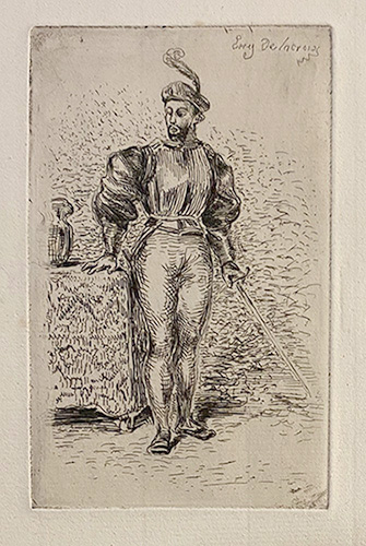 Man at Arms (Un Homme d'Armes) - EUGENE DELACROIX - etching