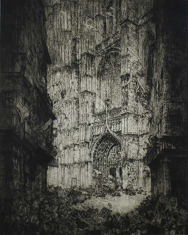 Antwerp Cathedral (La Cathedrale d'Anvers) - JULES DE BRUYCKER - etching