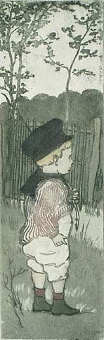 En Sentinelle - EUGENE DELATRE - etching and aquatint printed in colors