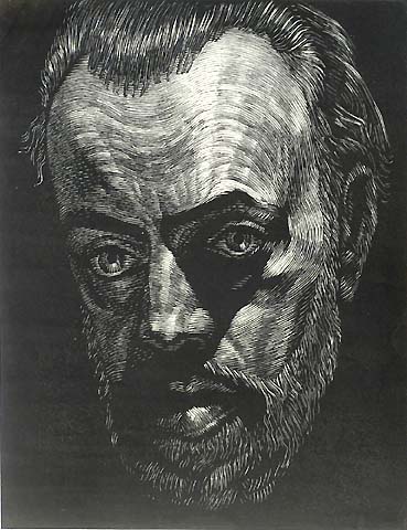 Self Portrait - VICTOR DELHEZ - wood engraving
