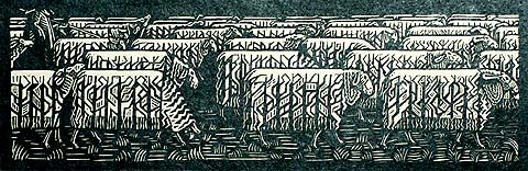 Modernist Sheep - VICTOR DELHEZ - woodcut