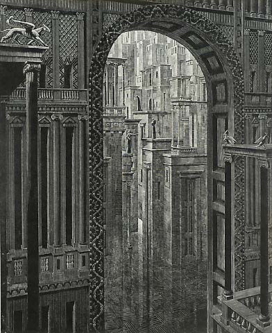 Architecture and Nostalgia, #1 - VICTOR DELHEZ - wood engraving