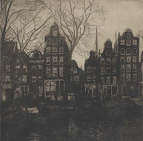 Noordermarkt, Amsterdam - POL DOM - etching