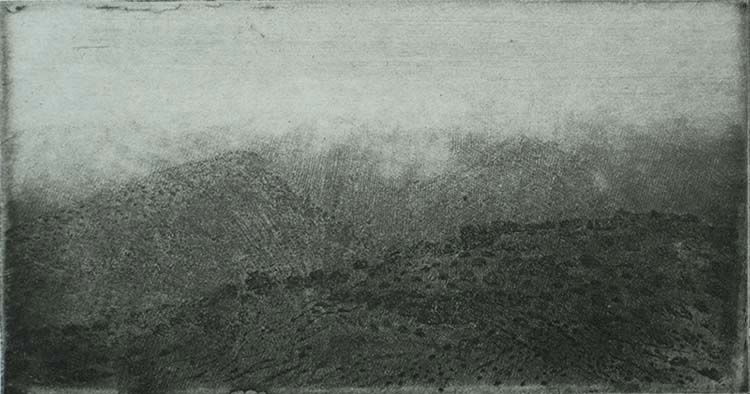 View in the Ardèche (Vergezicht in de Ardèche) - CHARLES DONKER - etching with aquatint
