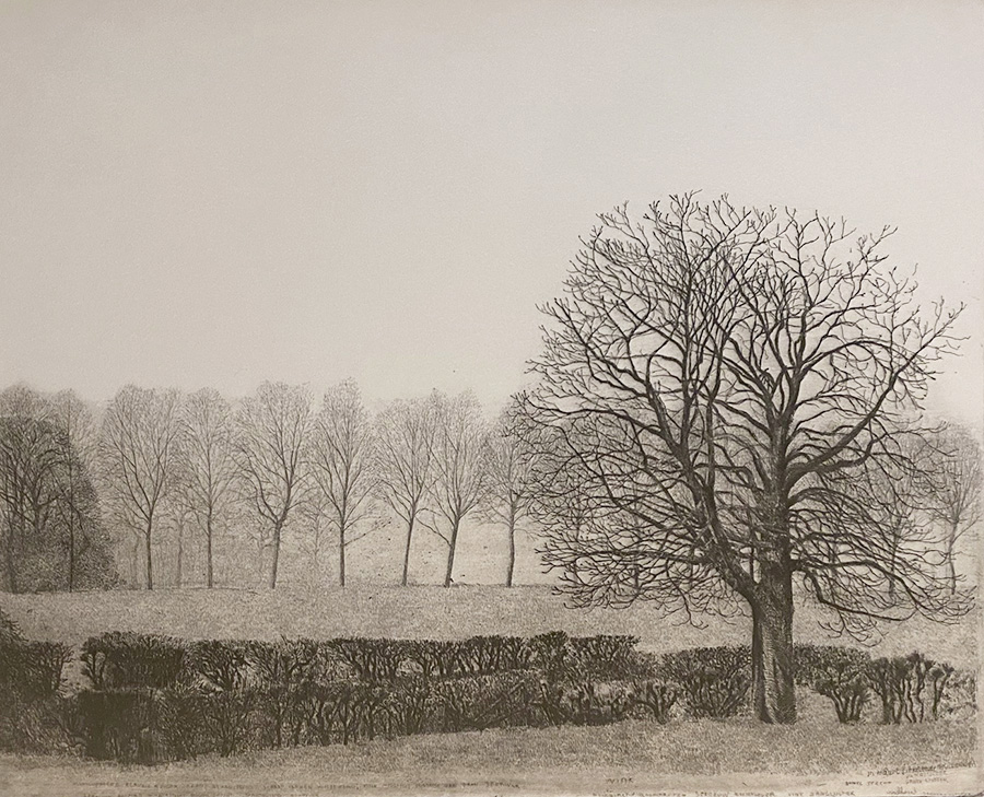 Winter Landscape with a Large Tree (Winterlandschap met en Grote Boom) - CHARLES DONKER - etching