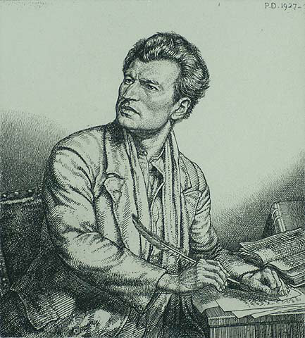 Man with a Pen - PAUL DRURY - etching
