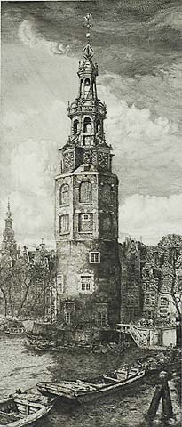 Montelbaans Tower - PIETER DUPONT - etching and engraving